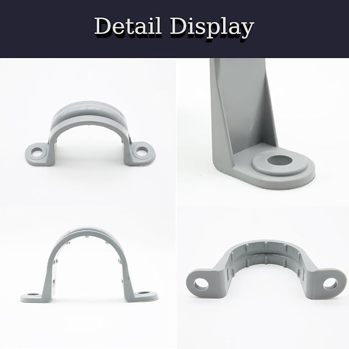 Pipe Hangers 2 Hole Plastic Conduit Clamp, PVC Pipe Strap Supports - Image 3