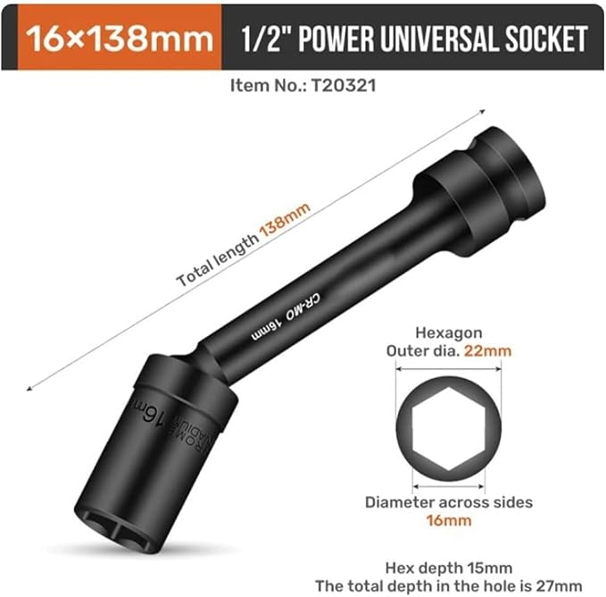 1/2 Inch Drive Socket Wrench Adapter - Image 2
