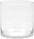 10" Wide 10" Tall Large Hand Blown Sturdy Clear Cylinder Glass Vase, by Unknown