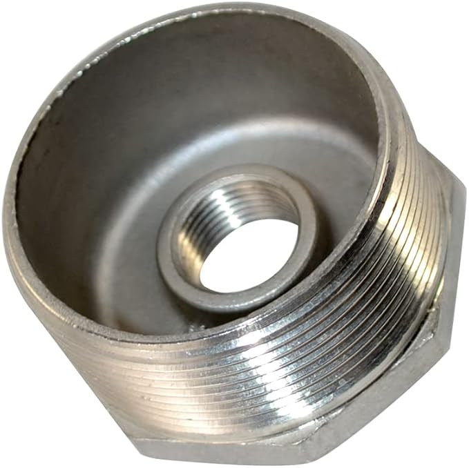 2" Male x 1/2" Female Female Thread Reducer Bushing Pipe Fitting, Stainless - Image 2