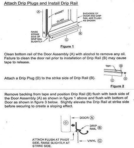 Gordon Glass® 25" Chrome Framed Shower Door Replacement Drip Rail - Image 3