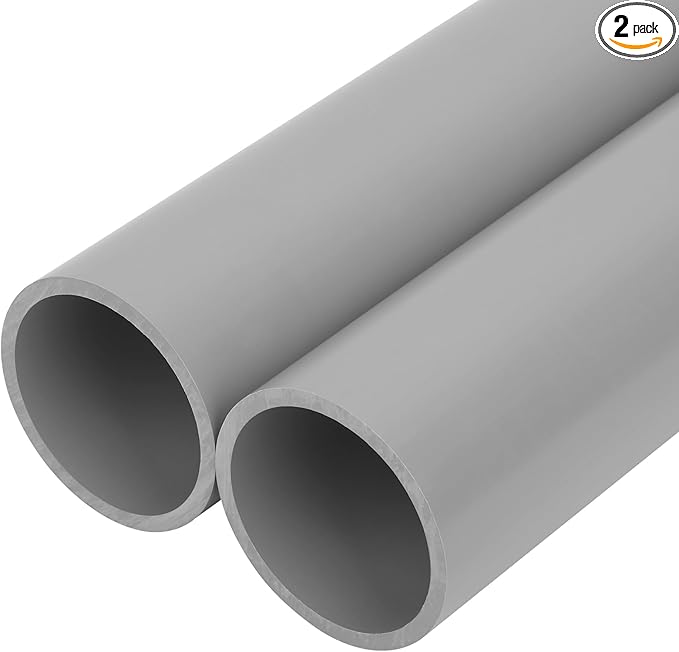2Pcs 2 Inch Grey Electrical Conduit PVC Pipe 17" Long Sch40 PVC Rigid Tube by CKVIHAV