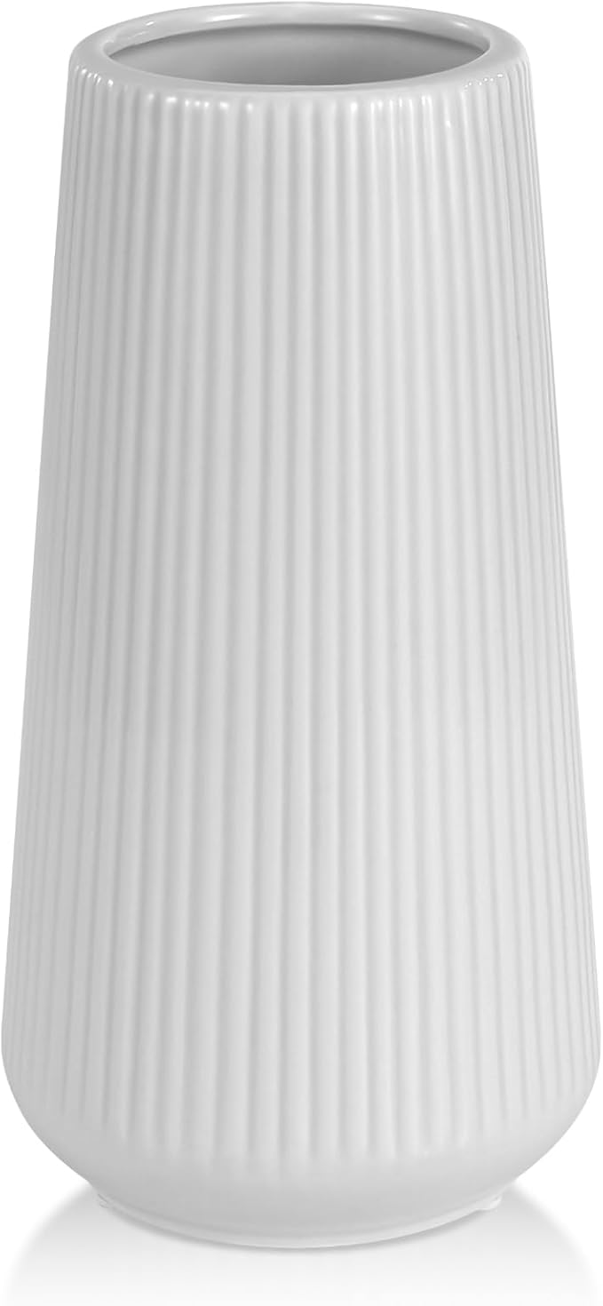 Grey Ceramic Vase, GUKJOB Small Cute Flower Vase by GUKJOB
