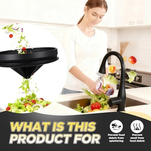 4 Pcs Matte Black Kitchen Sink Accessories Garbage Disposal Splash Guards 3.4'' - Image 6