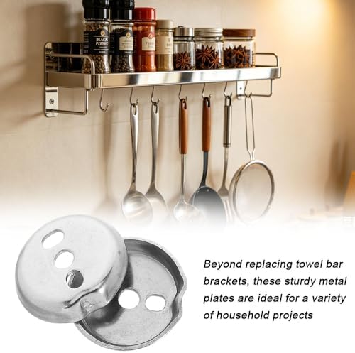 tooloflife 2 Pack 3‑Hole Mount Towel Rack Brackets Silver Universal Towel Bar - Image 4
