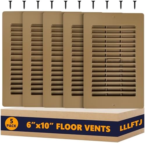 Floor Vent Covers, Floor Register 6x10, 5 Pack Adjustable Plastic Vent Covers by Unknown