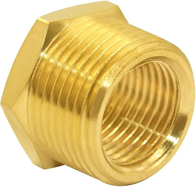 Joywayus 2Pcs Brass Reducing Hex Bushing 3/4" NPT Male to 1/2" NPT Female | - Image 4