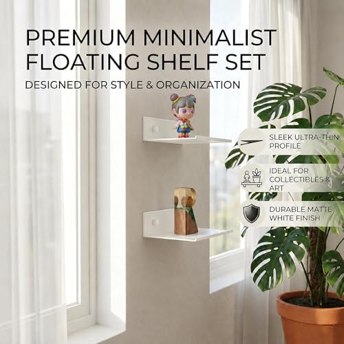 Z metnal Small Floating Shelves, Renter Friendly Mini Metal Display Shelf - Image 3