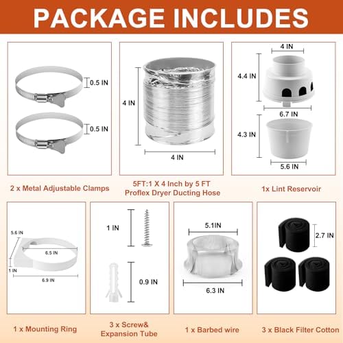 TDIDVKZW Indoor Dryer Vent Kit 3 in 1 Filter Bucket Cenipar - Image 2