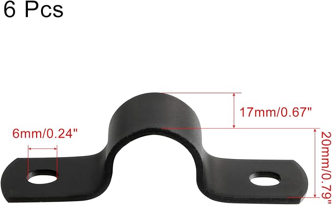 Jiozermi 20MM Black U-Tube Strap Clamp, Stainless Steel, Rigid Pipe Strap - Image 4
