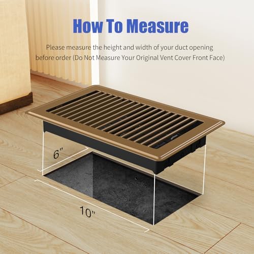 6x10 Floor Register, Heavy Duty Steel Floor Vents Covers, 2 Pack - Image 2