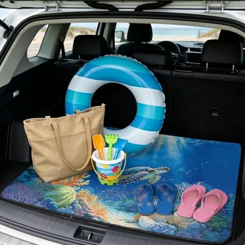 Blue Sea Turtle All Purpose Trunk Mat Universal Waterproof Cargo Liner - Image 2