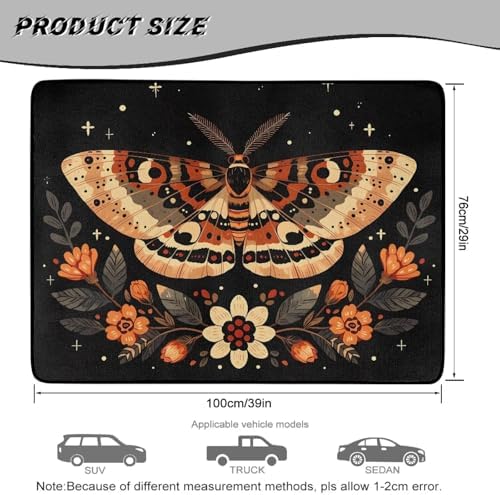 Moth Floral Universal Car Trunk Mat, Waterproof Cargo Liner - Image 7