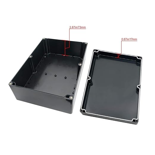 ABS Plastic Electrical Project Case Power Junction Box, Project Box Black 10.4" - Image 3