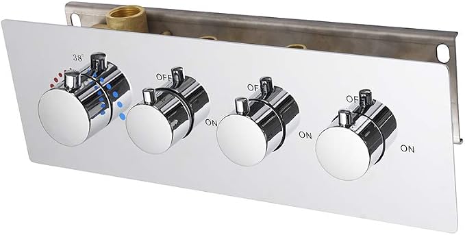 Polished Chrome Thermistatic Shower Mixing Valve | Concealed Mount, Pressure by KATAIS
