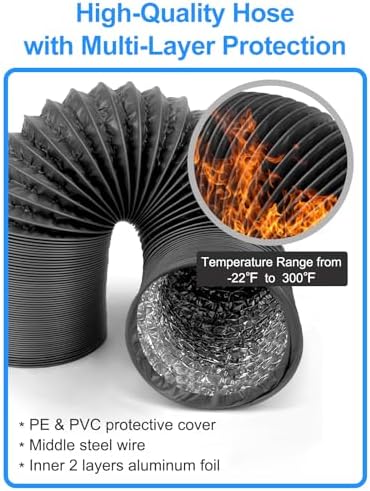 4" 8feet Dryer Vent Hose and Cleaning Kit, Dryer Vent Cleaner Kit, Dryer Vacuum - Image 2