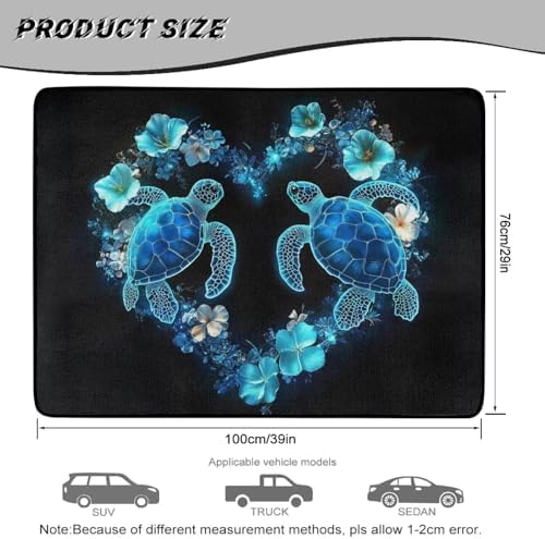 Heart Sea Turtle Flower Sports Gear Trunk Mat 29"x39" - Image 7
