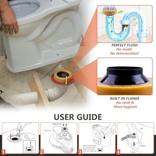 Wax Ring for Toilet, Extra Thick Wax Ring Replacement Kit - Image 4
