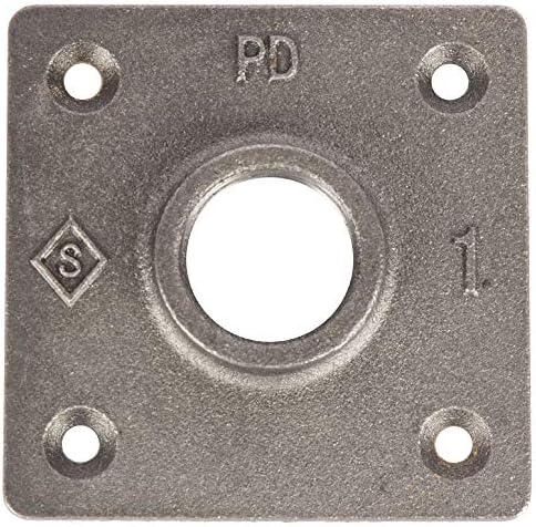 PIPE DECOR 1" Square Floor Flange Fitting, Malleable Iron, Fits One Inch - Image 4