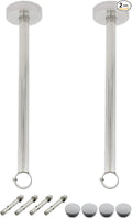 2 Pack Ceiling Mount Bracket, Stainless Steel Wardrobe Pipe Bracket Rod Holder by MetalTools