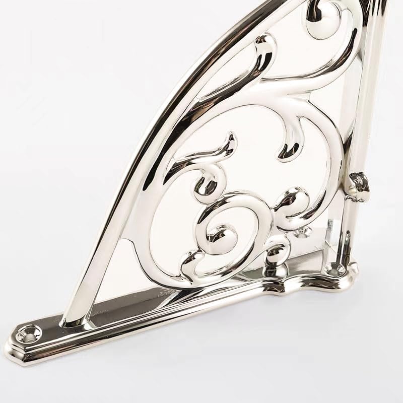 Khtumeware Polished Nickel Shelf Bracket 5 Inch, 4 Pack Small Decorative - Image 3