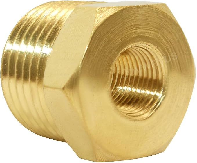 Joywayus 2Pcs Brass Reducing Hex Bushing 1/2" NPT Male to 1/8" NPT Female | - Image 4