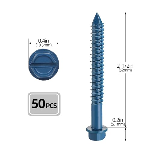 1/4" x 2-1/2" Concrete Screws, for Masonry, Brick or Stucco - Image 2