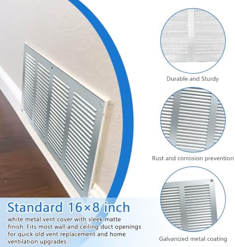 16X8 Vent Cover Steel Return Air Grilles - Image 2