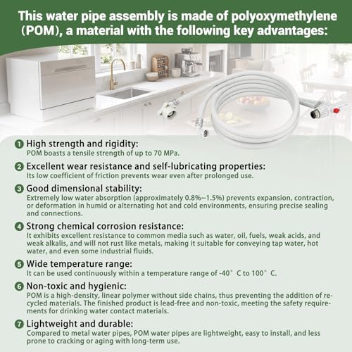 8FT Countertop dishwasher fill and drain hose kit, compatible - Image 3