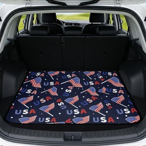 ELEQIN USA Flag Star Pattern Car Trunk Mat Cargo Liner by ELEQIN