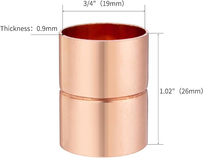 Straight Coupling Copper Fittings 3/4 Inch Copper Pipe Welding Joint Connector - Image 2