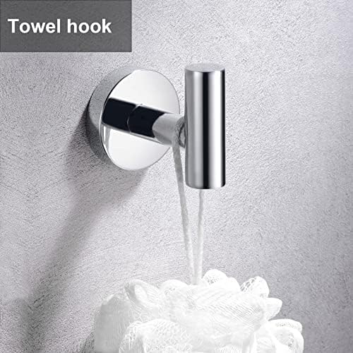 5 Pieces Polished Chrome Bathroom Hardware Accessories Set, Hand Towel Ring - Image 5