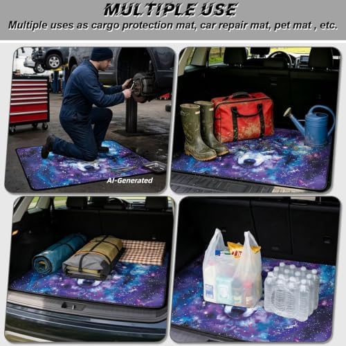 ELEQIN Galaxy Purple Wolf Car Trunk Mat Cargo Liner - Image 3