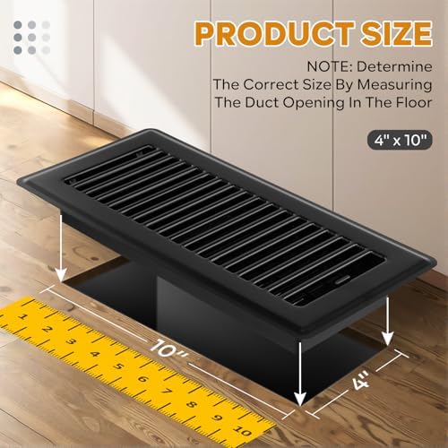 4 x10 Floor Registers, Floor Vent Covers 10 Pack, Heavy Duty Steel Walkable - Image 2