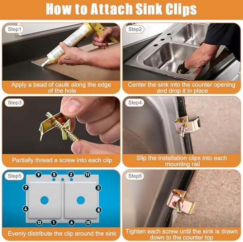 14 Pack Undermount Sink Clips, Countertops up to 1-1/2" Thick - Image 5