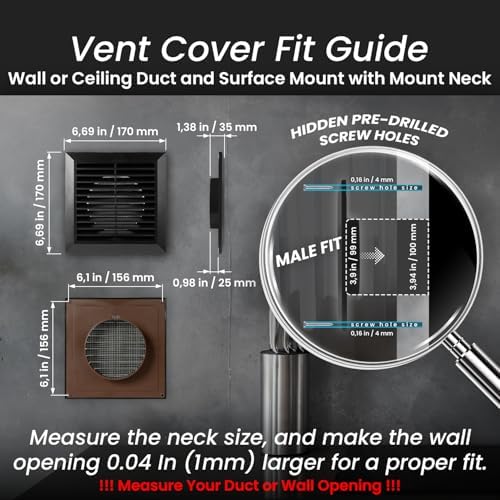 Repa Market 4 Inch Black Air Vent Cover - Image 2