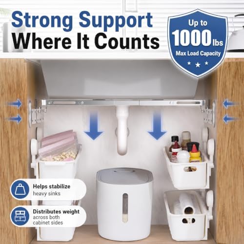 Adjustable Sink Support | Kitchen Undermount Sink Brackets | 20.1-55.1 inches - Image 4