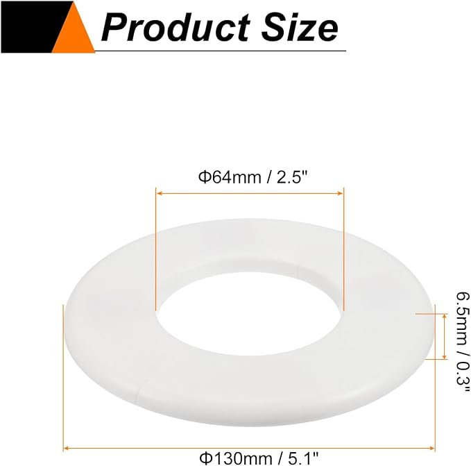 HARFINGTON 2pcs Wall Split Flange 64mm/2.5" Self-Adhesive Plumbing Cover Plates - Image 2
