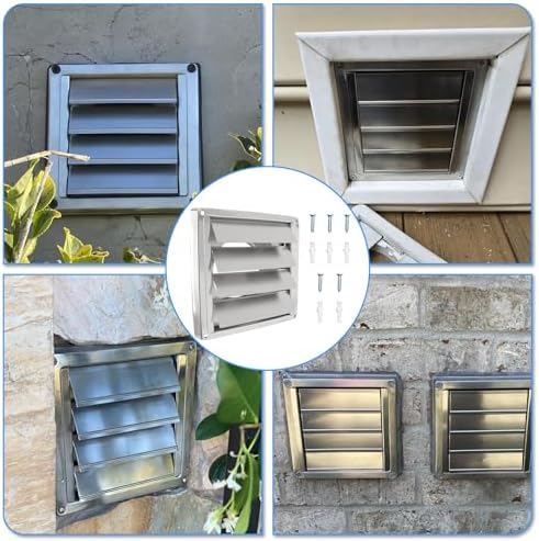 6" Metal Outdoor Dryer Vent Cover, Stainless Steel Exhaust Vent Hood - Image 6