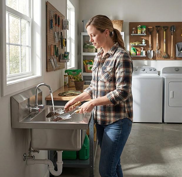 Commercial Hand Sink Stainless Steel, Wall Mount or Drop-in Utility Sink - Image 3