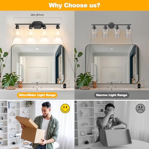 Unicozin Bathroom Light Fixtures, 4 Light Vanity Lights - Image 5