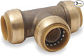 SharkBite 1 Inch Tee, Push to Connect Brass Plumbing Fitting, PEX Pipe by SharkBite