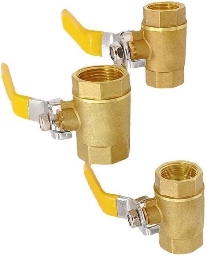 Brass Compression Ball Valve 1 Inch Water Shut Off Valve Inline Plumbing Ball - Image 2