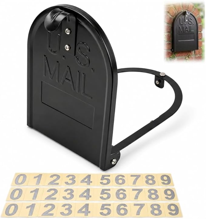 Mailbox Door Replacement Kit, 6-1/4" Screw-in Steel, stone & masonry mailboxes; by Unknown