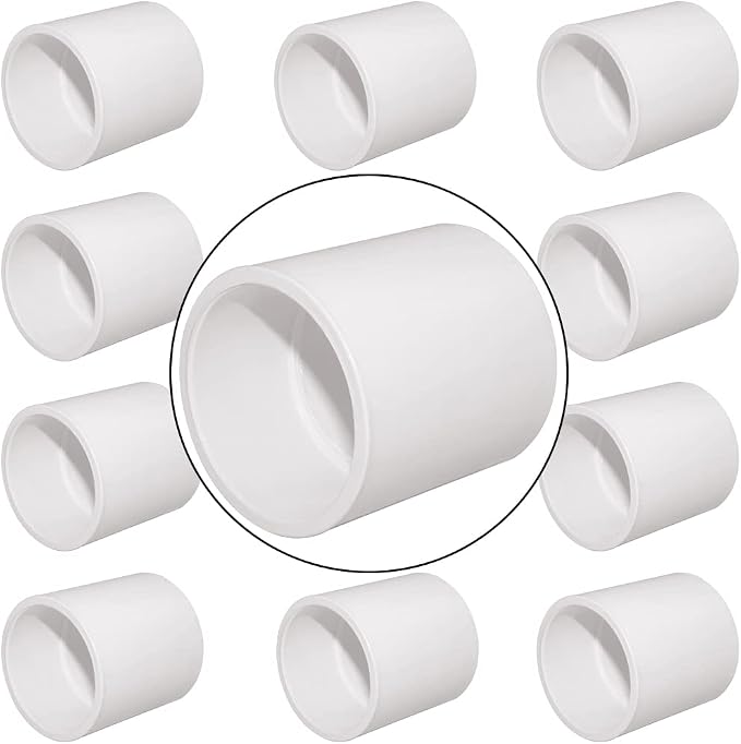 10PCS 1" PVC Pipe Coupling Slip SCH40 White | Connector Adapter Pipe Fitting - Image 2