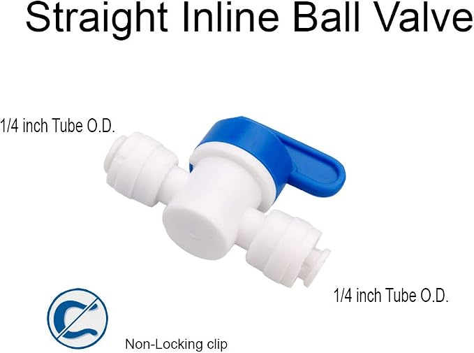 1/4 inch OD Tubing&Hose&Pipe Use Inline Shut Off Ball Valve Plastic Quick - Image 2
