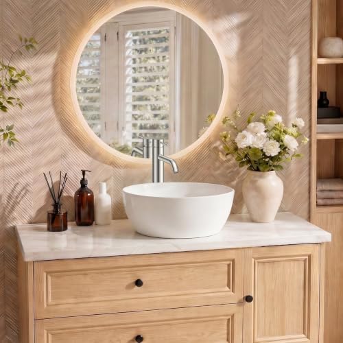 FORIOUS Vessel Tall Bathroom Faucet 1 Hole Brushed Nickel Single Handle - Image 7