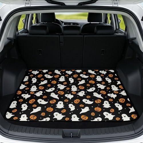 Ghost Pumpkin Trunk Mat Universal Waterproof Cargo Liner Heavy Duty Non-Slip by Mintulipy