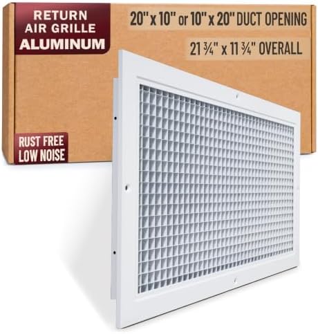 Fits 20x10 and 10x20 Duct Opening | Aluminum Eggcrate Return Air Grille | Low by Handua