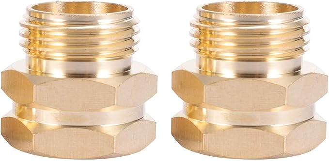 Brass Garden Hose Adapter, 3/4”GHT Male x 3/4”NPT Female Connector, GHT to NPT - Image 2